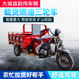 定制三輪摩托車燃油動力汽油農用三輪車翻斗貨運載重農機車
