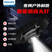 飛利浦SFL1851頭戴式遠射強光手電筒戶外野營便攜手電感應式頭燈