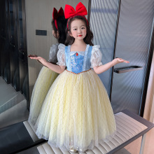 六一兒童節服裝女童短袖連衣裙夏季新款白雪公主裙女寶寶生日禮服