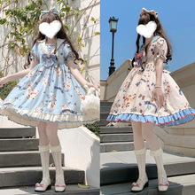 原創設計夏裝月亮島op輕lolita日常洛麗塔復古洋裝軟妹連衣裙