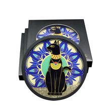 PVC亞克力流沙杯墊定制閃粉硅膠套隔熱墊印刷logo文創杯墊定做