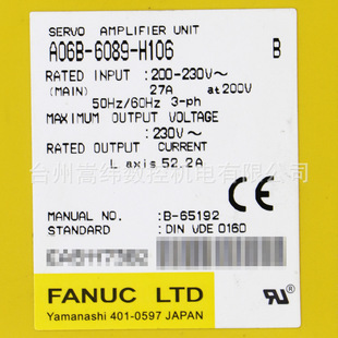 fanuc lǿȫԭbƷ ] A06B-6089-H106S]