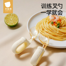 貝肽斯寶寶勺子嬰兒學吃飯訓練叉勺自主進食輔食勺子兒童餐具套裝