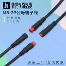 M6/M8-2P寶馬頭公母對插端子線LED燈線電動自行車信號傳輸防水線