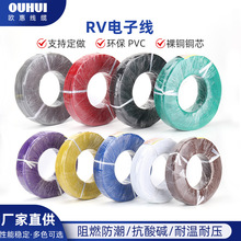 國標RV電線0.3 0.5 0.75平方軟電纜單芯銅芯電子線電源控制信號線