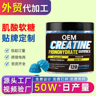 跨境外貿一水肌酸軟糖定制Creatine FudgeApple flavor貼牌代加工