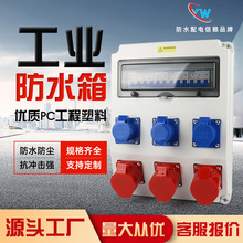工業防水插座箱工業電源成套配電箱掛壁式二排三位自由組合