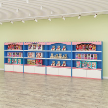 商場產品玩具收納櫃繪本置物架落地木文具貨架毛絨玩具展示架