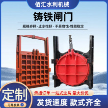 鑄鐵鑲銅圓閘門渠道機閘一體式調節電動止水水庫河道啟閉機閘板門