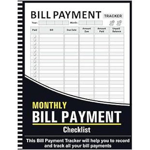 Monthly Bill Payment Checklist ÿ~θ