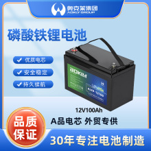 奧克萊12v100Ah磷酸鐵鋰電池電源太陽能光伏儲能鋰電池