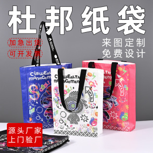 杜邦紙袋手提袋定制創意防水牛皮環保紙帆布袋購物圖案禮品印logo