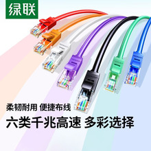 綠聯超五5六6類網線 百兆成品電腦1千兆3雙頭15/20m米家用網絡線