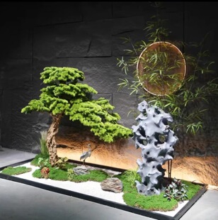 仿真迎客松辦公室裝飾新中式大型假松樹造景綠植廠家羅漢松盆栽