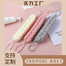 80g素色浴條可掛式浴花搓澡神器 家用成人拉背搓澡巾沐浴用品批發
