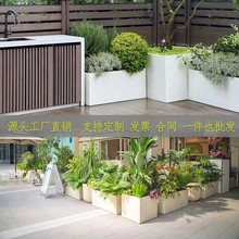 戶外鐵藝花箱陽台種植箱組合室外廣場樹池圍欄隔斷不銹鋼成品花槽