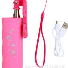線控收縮自拍桿手機支架通用迷你桿無線藍牙充電寶殼料批發遙控