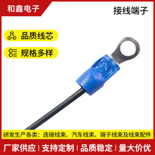 RV1-4冷壓O型接地端子電子線1007-22號兩頭壓接線端子新能源線束