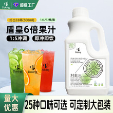盾皇金桔檸檬6倍濃縮果汁飲料濃漿1.6L 奶茶店專用多口味混批包郵