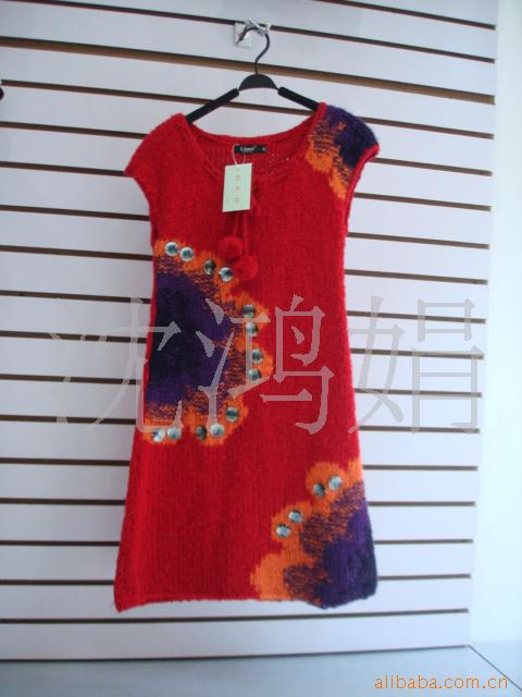 供应手工<em>编织</em>长款无袖<em>配色毛衣</em>裙子 <em>图片</em>_高清