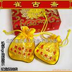 供应丝绸佛教纪念品包装袋/寺院开光袋