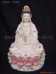 【典尚堂】14寸坐莲花描金观音菩萨佛像萨势至菩萨华岩三圣佛像