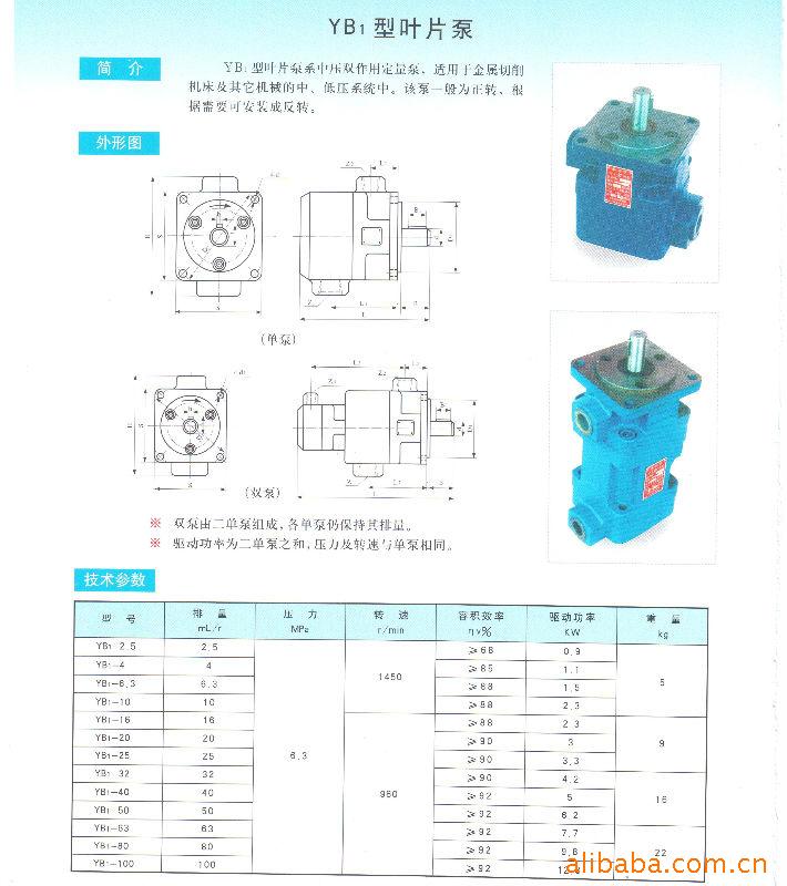 供应vp yb1 系列 高压 定量双联 叶片泵 厂价直销