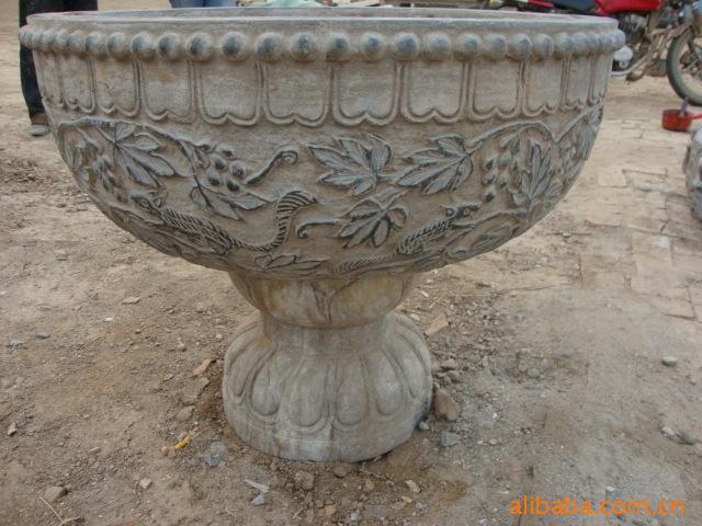 供应【河北冯氏工艺品】仿古石雕花盆 鱼缸批