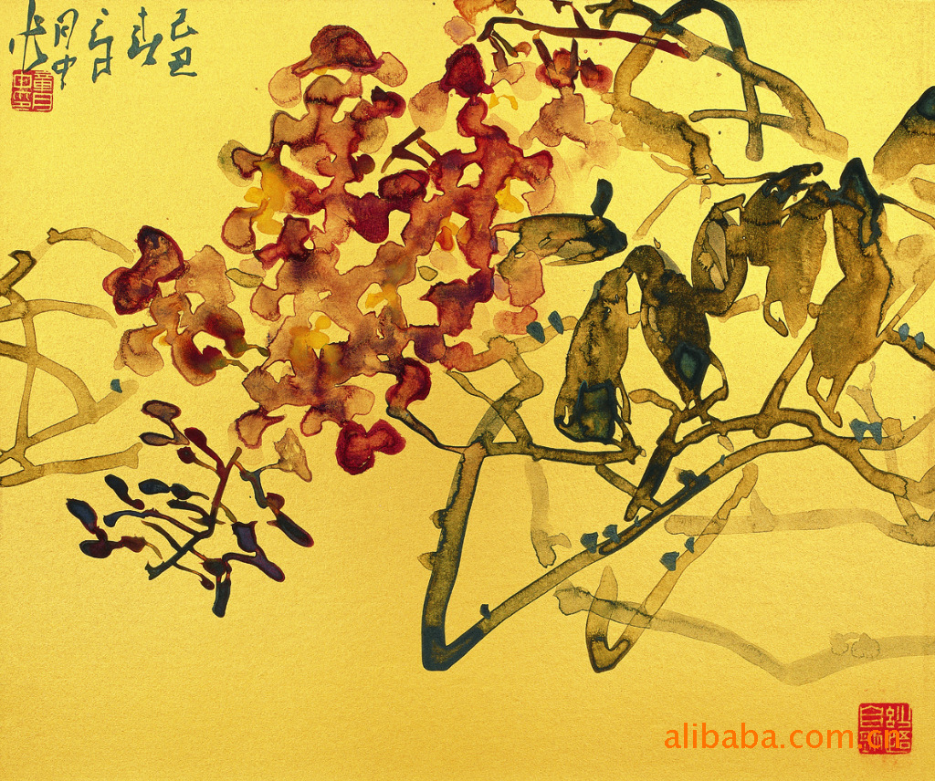 出售水墨名家章月中纯手绘花鸟画 两本一套