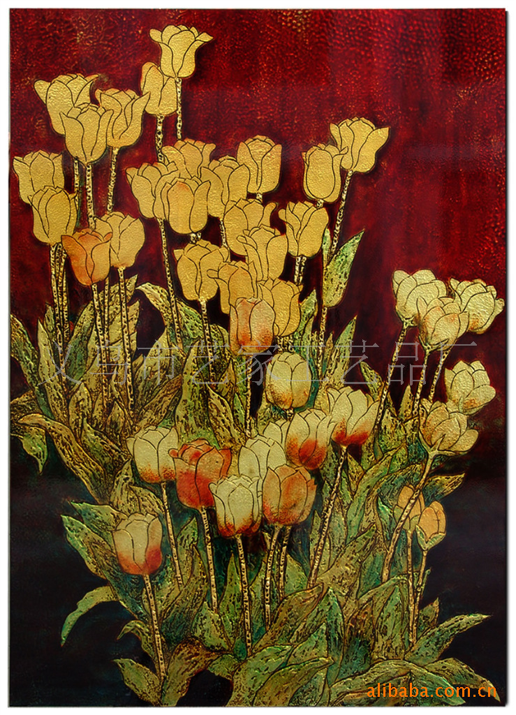 供应漆画 金箔画 专业美术院校手绘作品 专为酒店提供定制服务