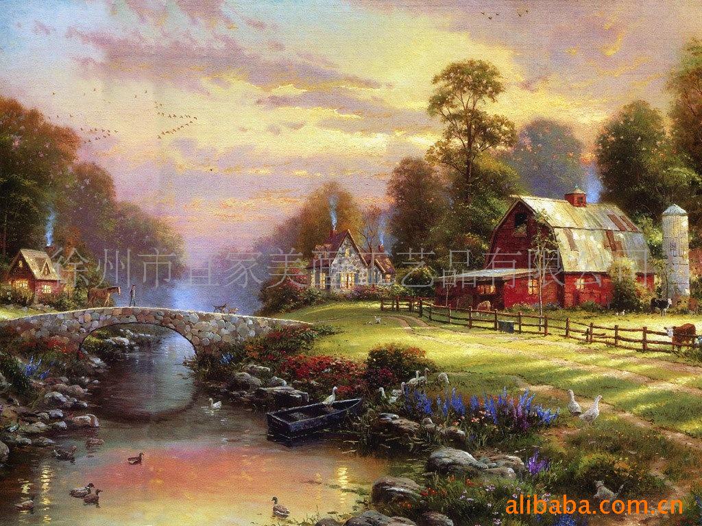 宜家美画 工艺油画 酒店装饰画 装饰风景画 装饰画