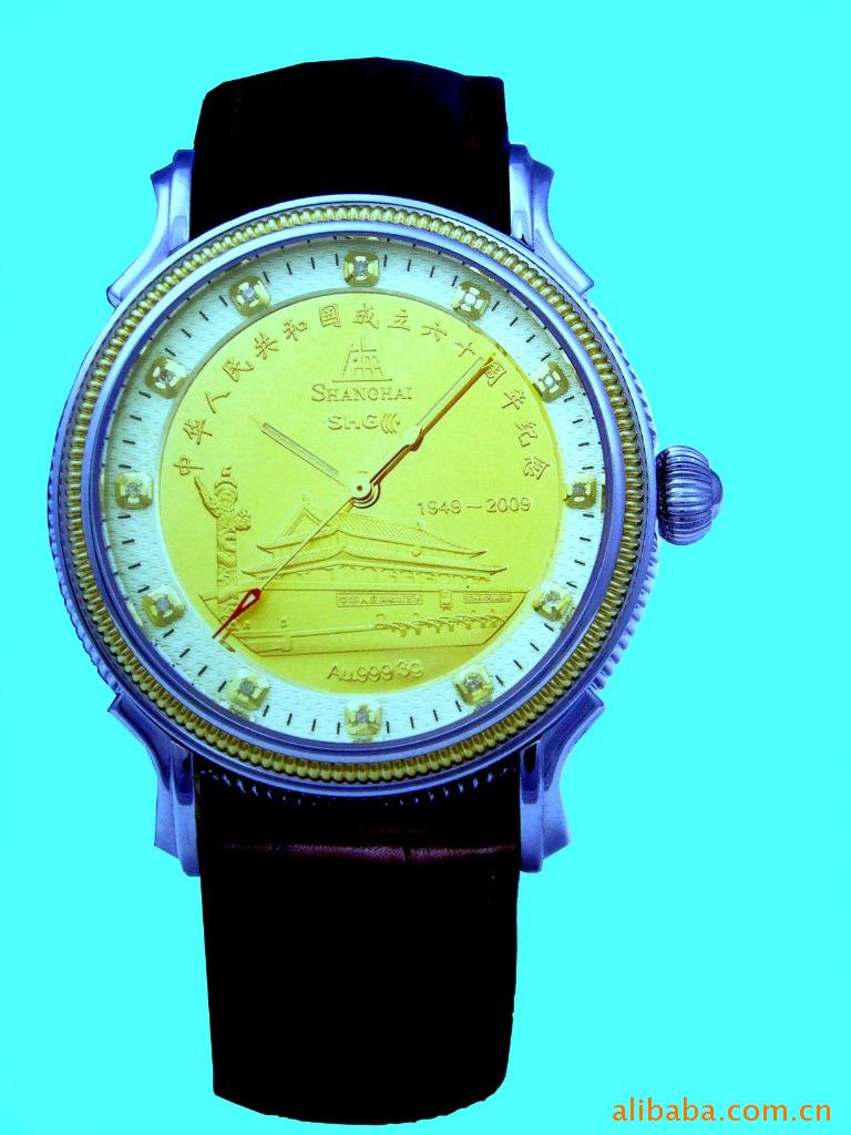 建国60周年熊猫金币表,上海手表厂上海牌