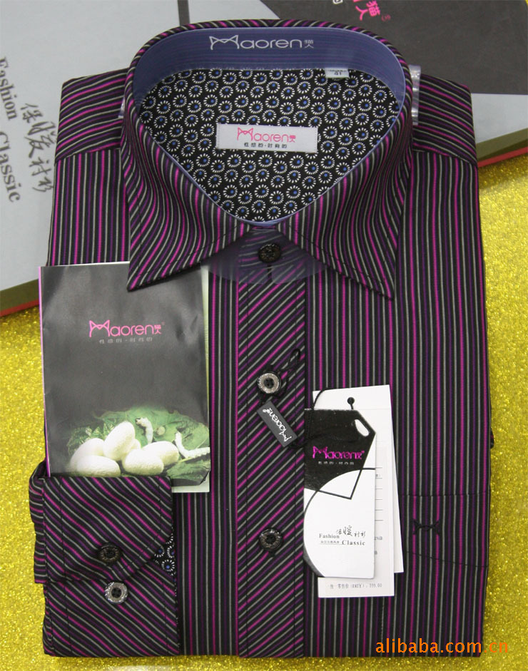 猫人/保暖男士款衬衣/红黑条新款/加厚桑蚕5078 148.00,142.00,138.