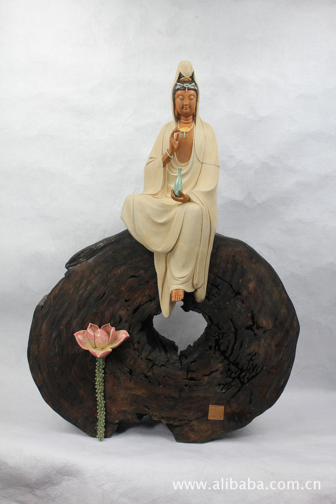 施露观音醉陶坊陶艺工作室石湾公仔陈沛津作品收藏品家居装饰摆件