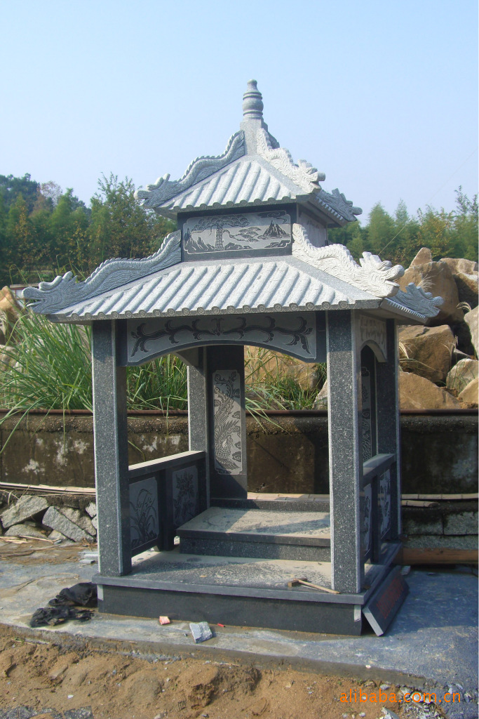 建材与装饰材料 石材 天然花岗岩 公墓芝麻青雪花青 图集