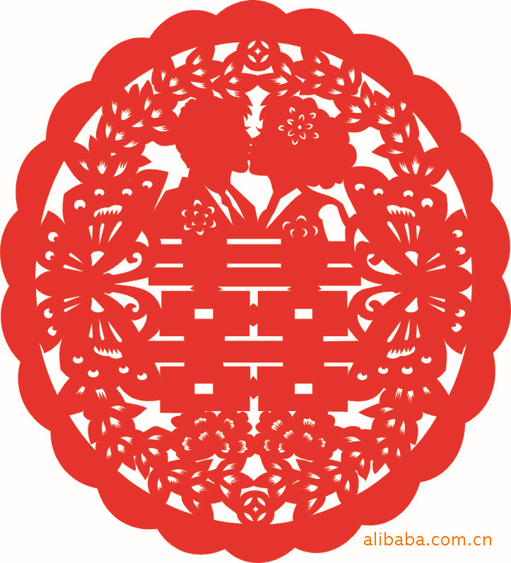 武汉福美鑫窗花喜制造材料,均为红丝绸