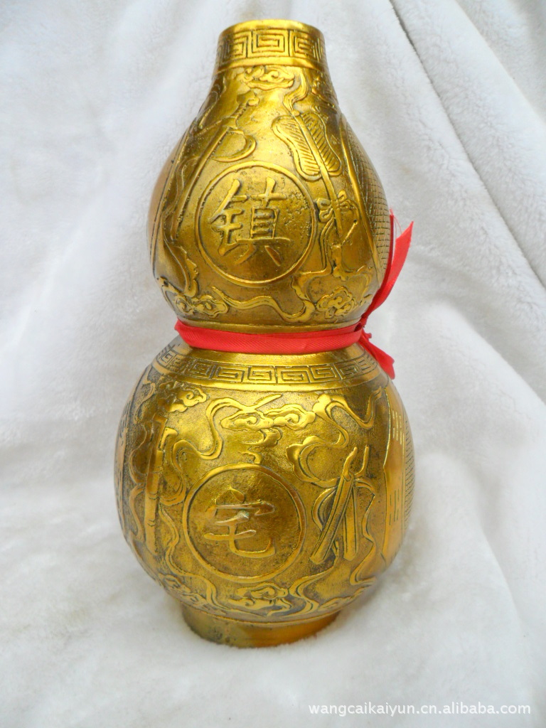 开光精工纯铜八卦八仙法器葫芦 铜葫芦摆件～ 特大号高26厘米