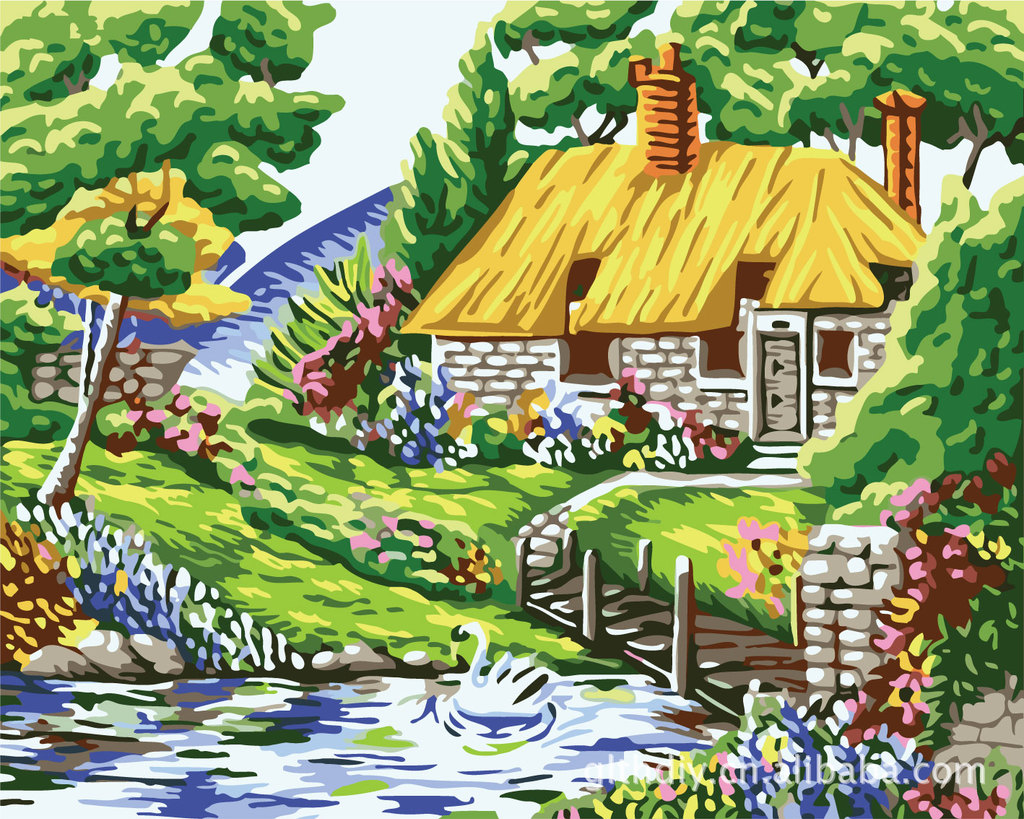 格林童画 数字油画 风景油画 创意油画 编码油画 厂家批发