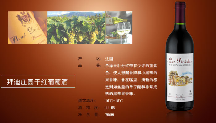 红酒礼盒 礼品 节日佳品 法国进口红酒 米库·香波乐干红葡萄酒