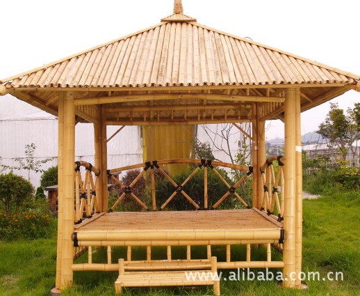 安吉专业生产订制天然竹凉亭bamboo gazebo