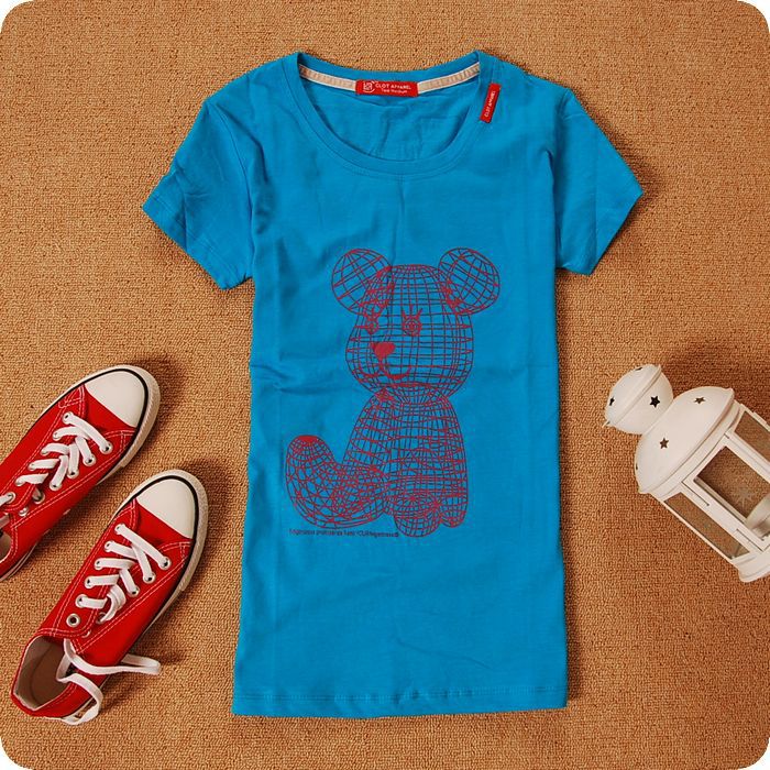 2011新款夏季 女 韩版clot 圆领 熊 卡通t恤 女式短袖t恤c09-1 21.