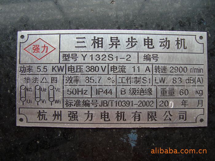 杭州强力电机国标电动机y系列三相异步电动机55kw2立式电动机
