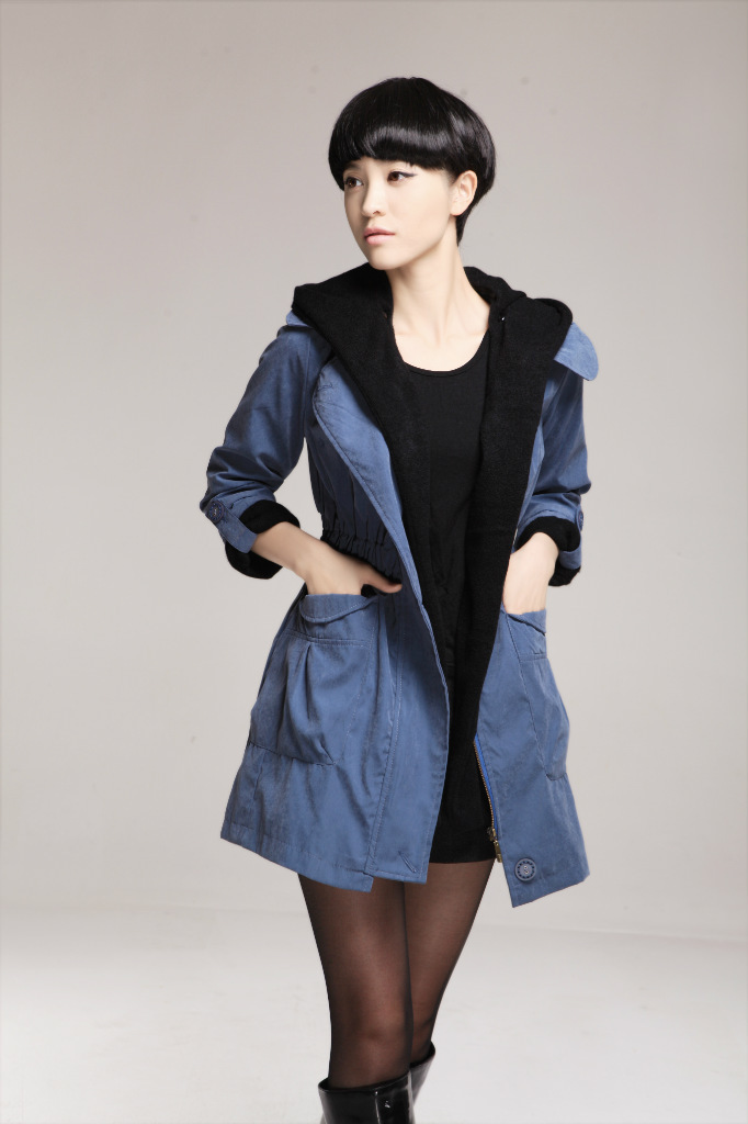 杭派女装 2012春秋装新款女式风衣外套连帽子风衣女