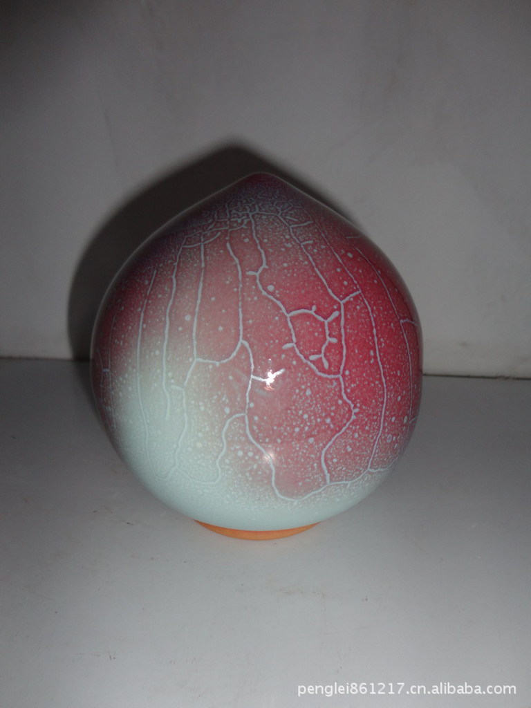钧瓷 禹州 神垕镇 钧瓷(福寿桃) 钧瓷花瓶 送礼 收藏 工艺品