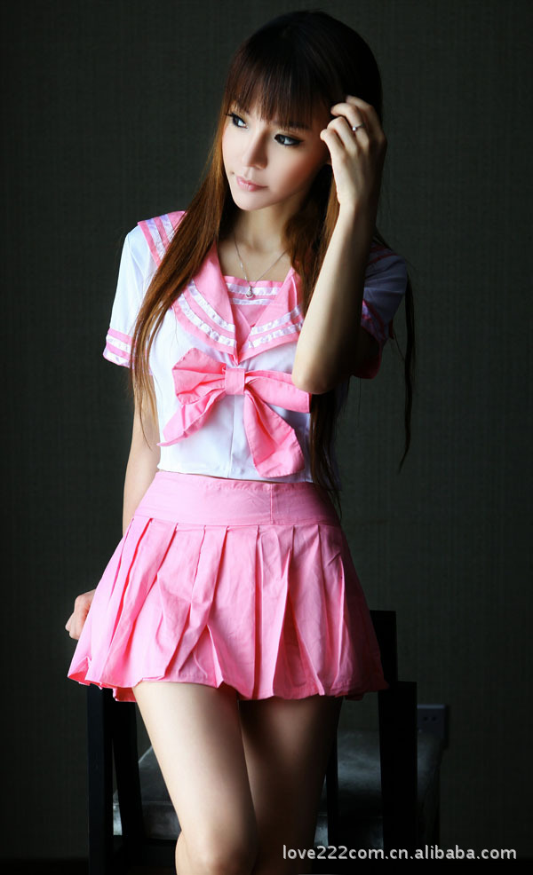 厂家直销 粉红可爱学生装制服 0271