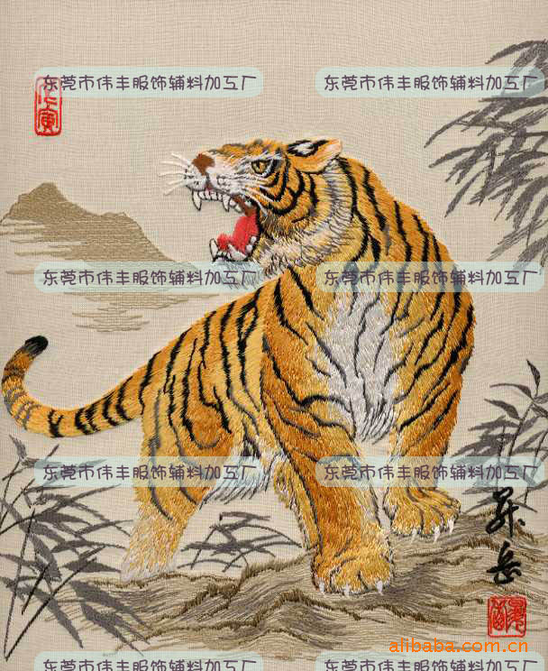 民间工艺品 工艺品项目 机绣软裱 装饰画