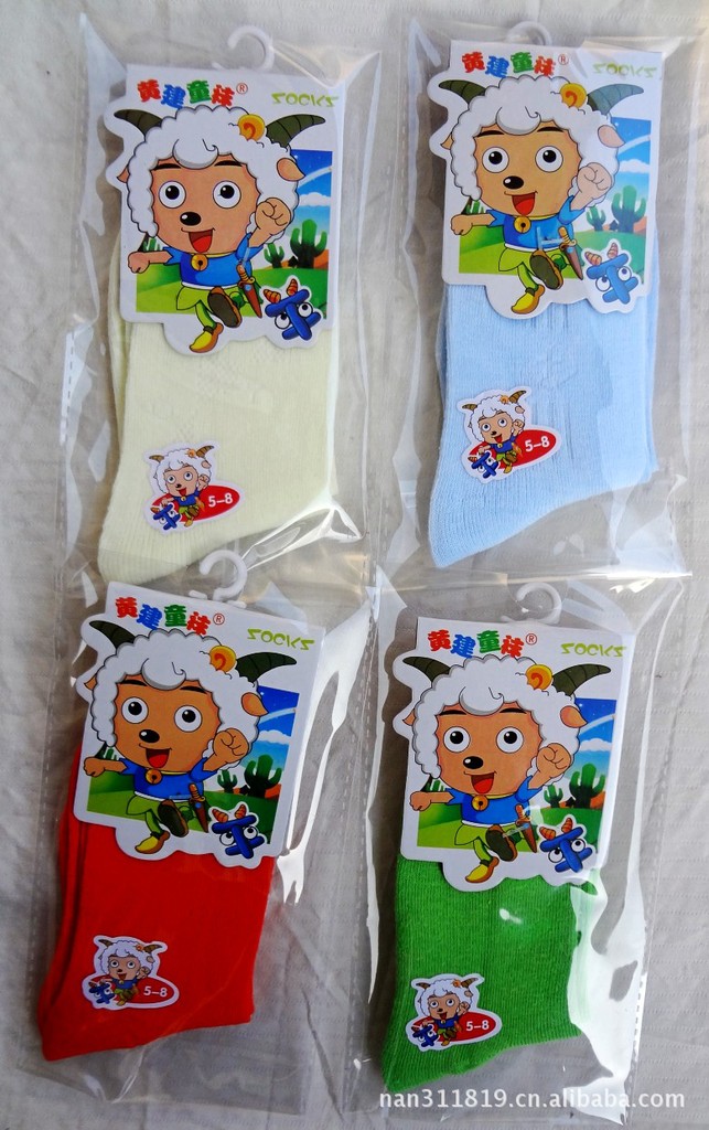 批发供应 8~12岁 儿童全棉喜羊羊薄棉袜 糖果彩色纯棉袜子