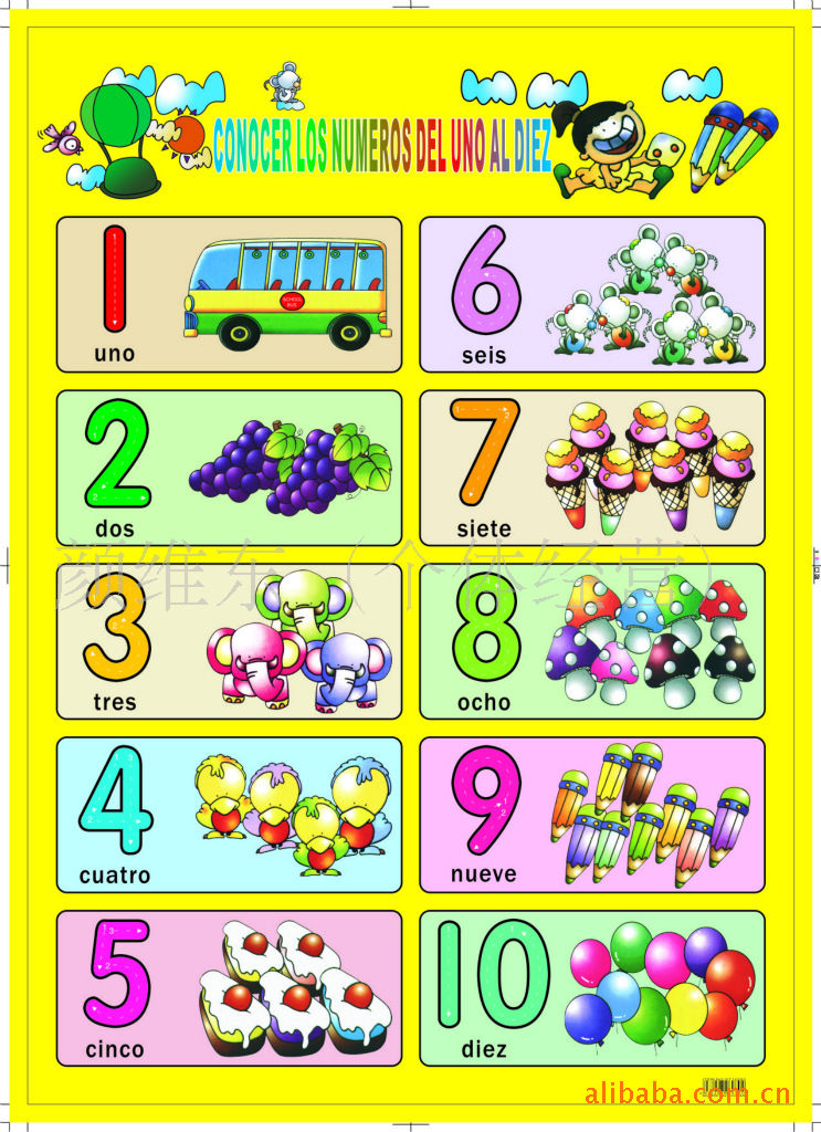 幼儿凹凸立体挂图*数字 1-10