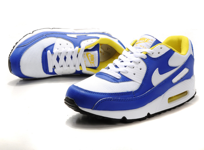 厂家直销耐克王max 90新配色 白蓝黄 潮流男子跑步鞋运动鞋 165.