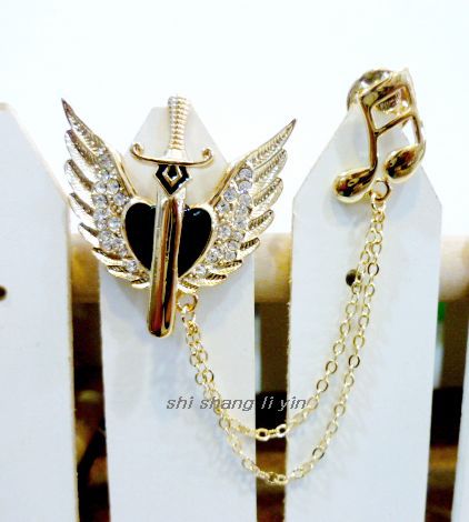 魅力天使胸针 天使之翼音符刺马钉 男士胸针流苏一件起批